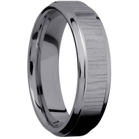 6mm wide Stepped Bevel Tantalum Ring with Treebark 1 Finish