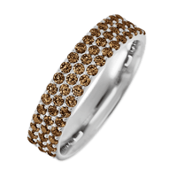 Clarissa Style 10k White Gold Ring / Half Eternity .825 TCW of Chocolate Diamonds / Size 5.25