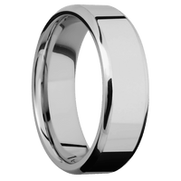 7mm wide Beveled Palladium Silver Ring with Polish Finish