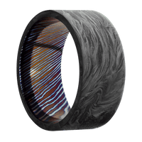 10mm wide Flat Forged Carbon Fiber Ring / Kuro-Ti Sleeve