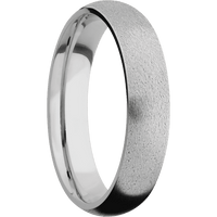 5mm wide Domed Titanium Ring with Stone Finish