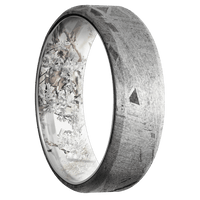 7mm wide Beveled Meteorite Ring / Kings Snow Camo Sleeve