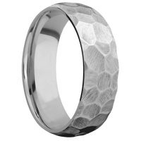 7mm wide Domed Titanium Ring with Rock Finish