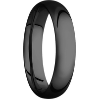 5mm wide Domed Black Zirconium Ring with Polish Finish