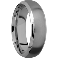 7mm wide Domed Bevel Titanium Ring with Sand Blast Finish