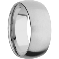 9mm wide Domed Titanium Ring with Satin Finish