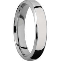 5mm wide Domed Bevel Titanium Ring with Polish Finish