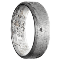 7mm wide Beveled Meteorite Ring / Kings Snow Camo Sleeve