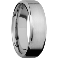 7mm wide Beveled Titanium Ring with Satin Finish