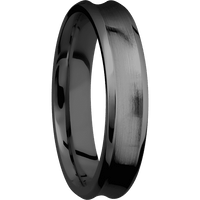 5mm wide Concave Bevel Black Titanium Ring with Satin Finish / Twisted Leaf Design