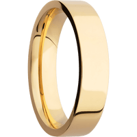 5mm wide Flat 14k Yellow Gold Ring with Polish Finish