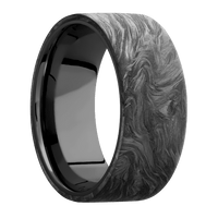 9mm wide Flat Forged Carbon Fiber Ring / Black Titanium Sleeve