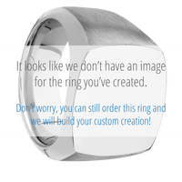 Cushion Titanium Signet Ring / Satin Ring Finish and Polish Signet Finish / Tigers Eye Inlay with Semi-Precious Polish Finish / Size 8