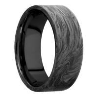 8mm wide Flat Forged Carbon Fiber Ring / Black Titanium Sleeve