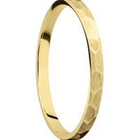 2mm wide DomedStandard Weight 10k Yellow Gold Ring with Rock Finish and  Finish