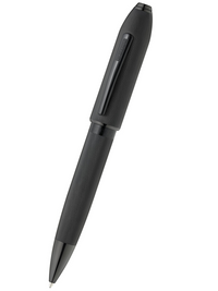 Peerless™ Polished Black PVD Engraved Diamond Pattern with Black PVD Appointments and Swarovski Crystal Ballpoint Pen