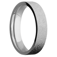 5mm wide Flat Titanium Ring with Stipple Finish