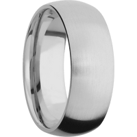 8mm wide Domed Titanium Ring with Satin Finish