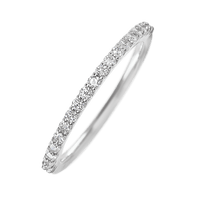 Adelaide Style 10k White Gold Ring / Half Eternity .315 TCW of White Lab Diamonds / Size 6.5
