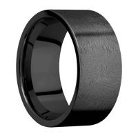 10mm wide Flat Black Titanium Ring with Distressed Finish