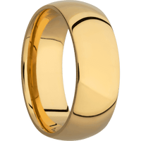8mm wide Domed 14k Yellow Gold Ring with Polish Finish