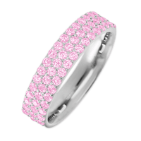 Clarissa Style 10k White Gold Ring / Half Eternity .825 TCW of Light Pink Sapphires / Size 5.25