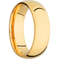 7mm wide Domed 14k Yellow Gold Ring with Polish Finish