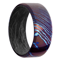 9mm wide Beveled Kuro-Ti Ring with Polish Kuro-Ti Finish / Forged Carbon Fiber Sleeve