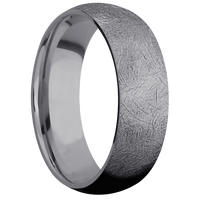 7mm wide Domed Tantalum Ring with Distressed Finish