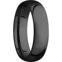 6mm wide Domed Black Titanium Ring with Polish Finish