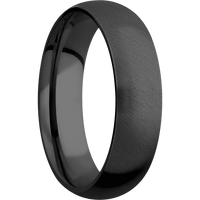 6mm wide Domed Black Titanium Ring with Angle Satin Finish