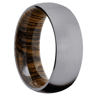 8mm wide Domed Tantalum Ring with Satin Finish / Bocote Sleeve