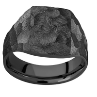 Medium Rectangle signet ring (16x11.5mm) in Zirconium, with a Wide style band.