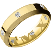 14K Yellow Gold + Polish , Sand Finish