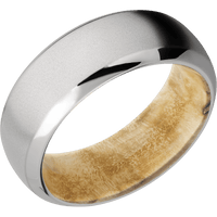 Titanium + Bead , Polish Finish + Boxelder Burl