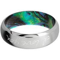 10K White Gold + Satin , Polish Finish + Abalone