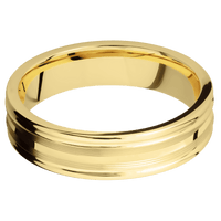 14K Yellow Gold + Machine , Polish Finish