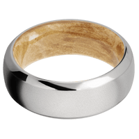 Titanium + Bead , Polish Finish + Boxelder Burl