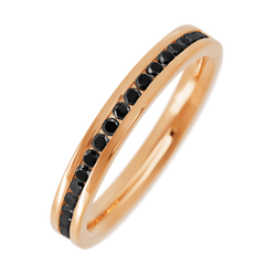 14K Rose Gold band with 21 Round Black Diamond having TCW-.32