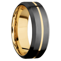 Zirconium + Bead , Bead Finish + 10K Yellow Gold