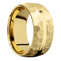 22K Yellow Gold + Polish , Rock Finish