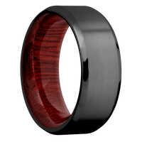 Zirconium + Bead , Polish Finish + Blood Wood