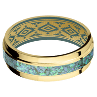 14K Yellow Gold + Polish , Polish Finish + Northern Lights