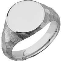 Medium Circle signet ring (14mm) in Titanium, with a Wide style band.