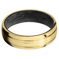 10K Yellow Gold + Treebarkh , Satin Finish + Forged Carbon Fiber