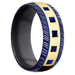 18K Yellow Gold + Polish Finish + Dark Grey