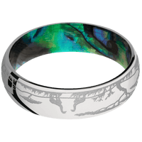 Palladium Silver + Polish Finish + Abalone
