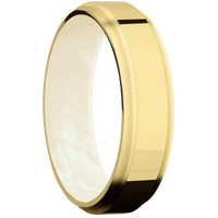 14K Yellow Gold + Polish , Bead Finish + Freshwater Mother of Pearl