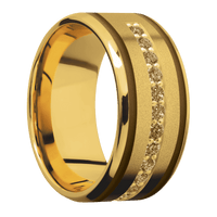 18K Yellow Gold + Sand , Polish Finish