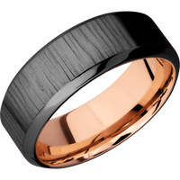 Zirconium + Treebark1 , Polish Finish + 14K Rose Gold